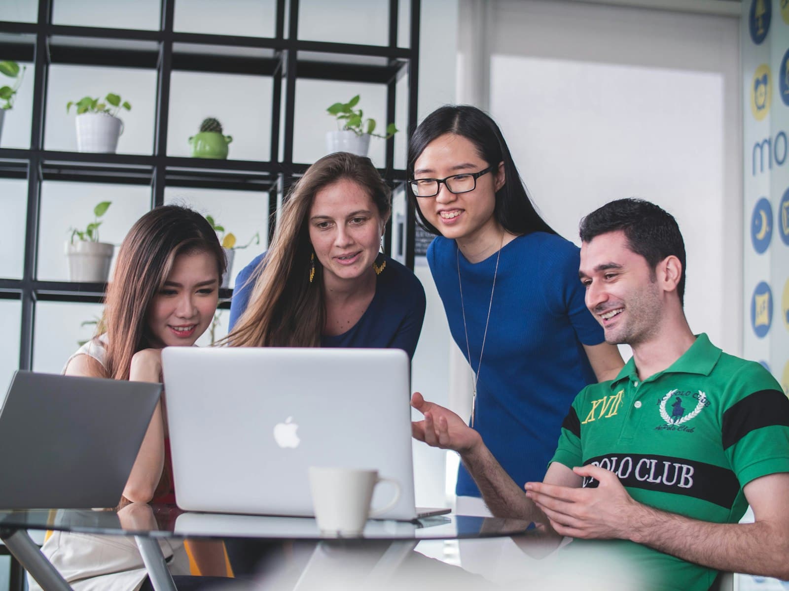 Entrepreneurs working through a problem together